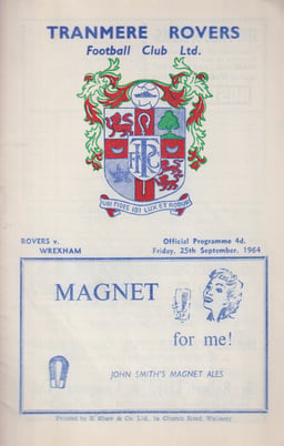 Tranmere Rovers v Wrexham Match Programme 1964-09-25